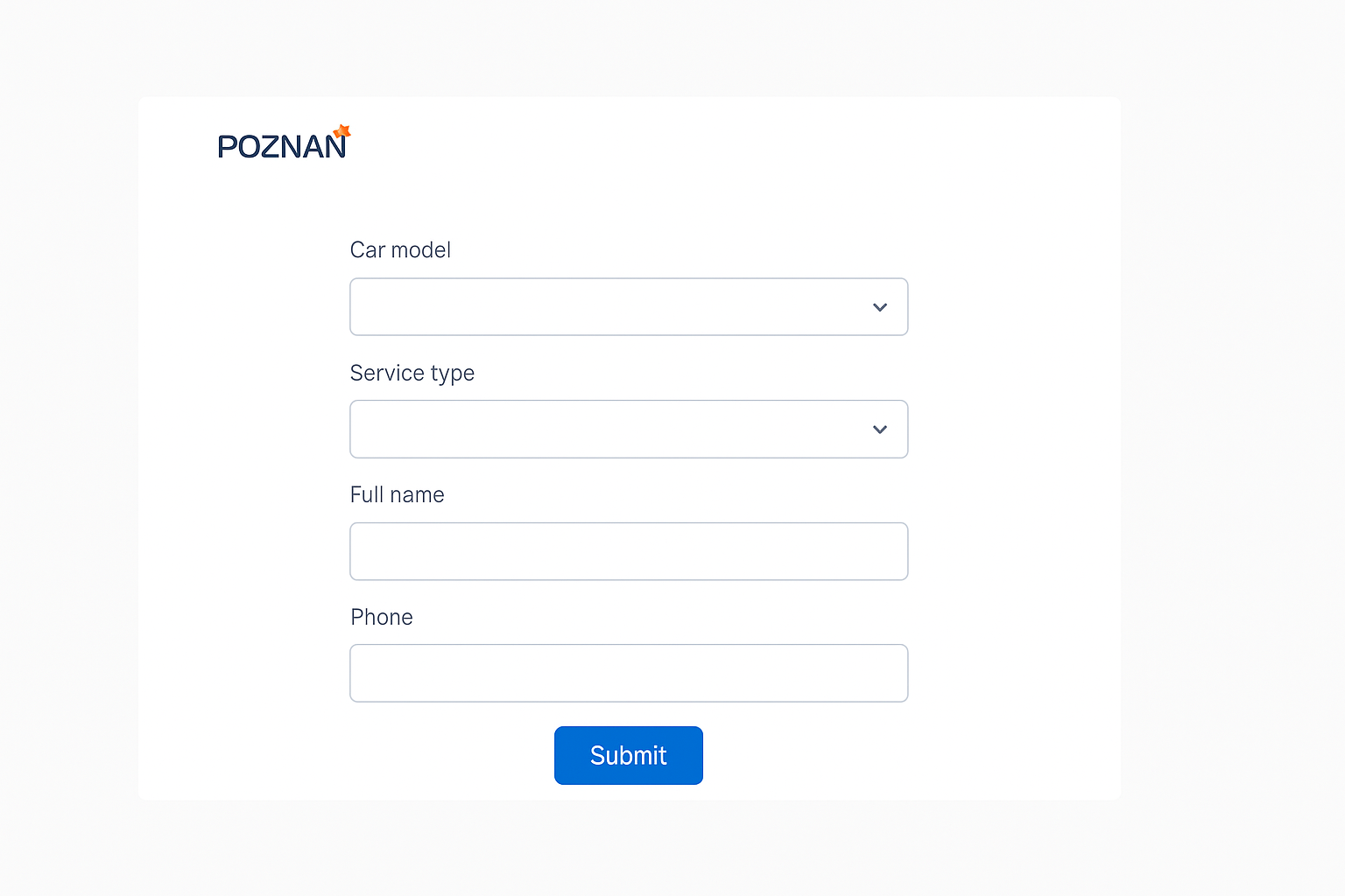 AutoFlow booking form in Poznan