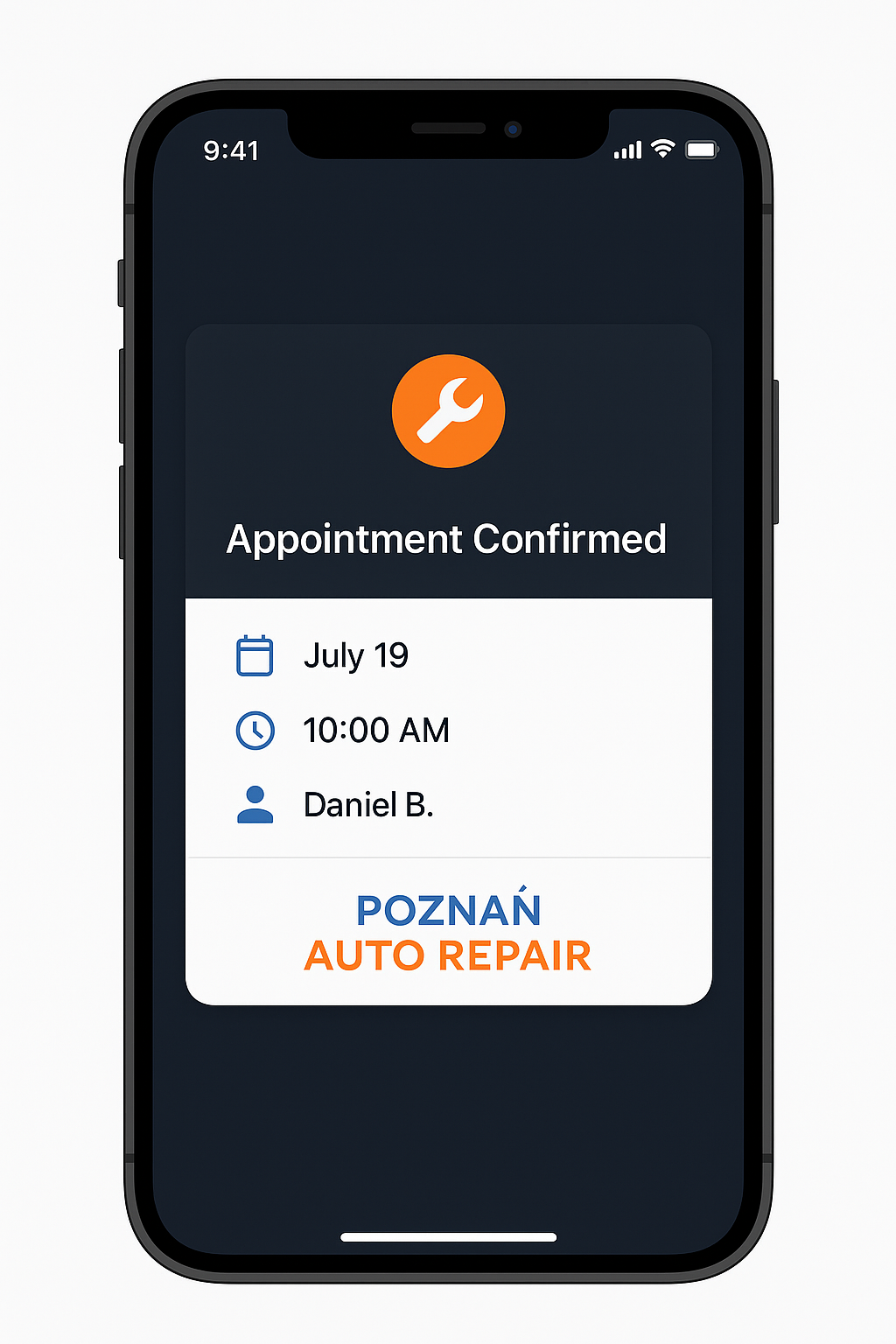 AutoFlow appointment confirmation in Poznan