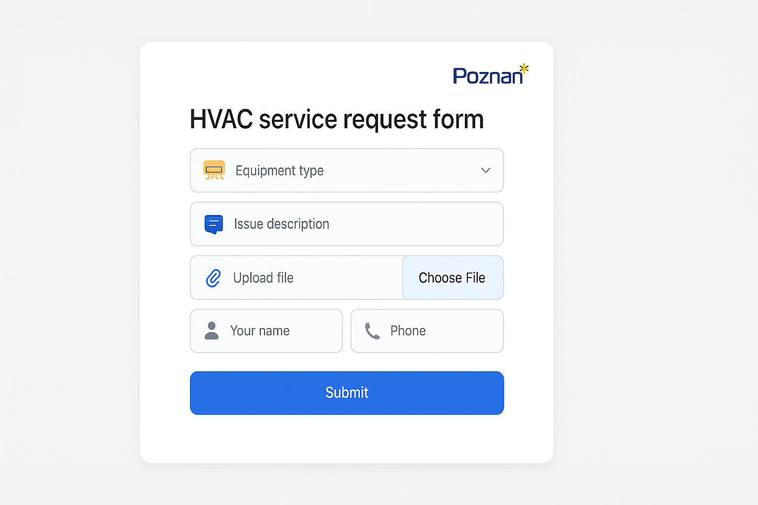 ClimaFlow booking form in Poznan