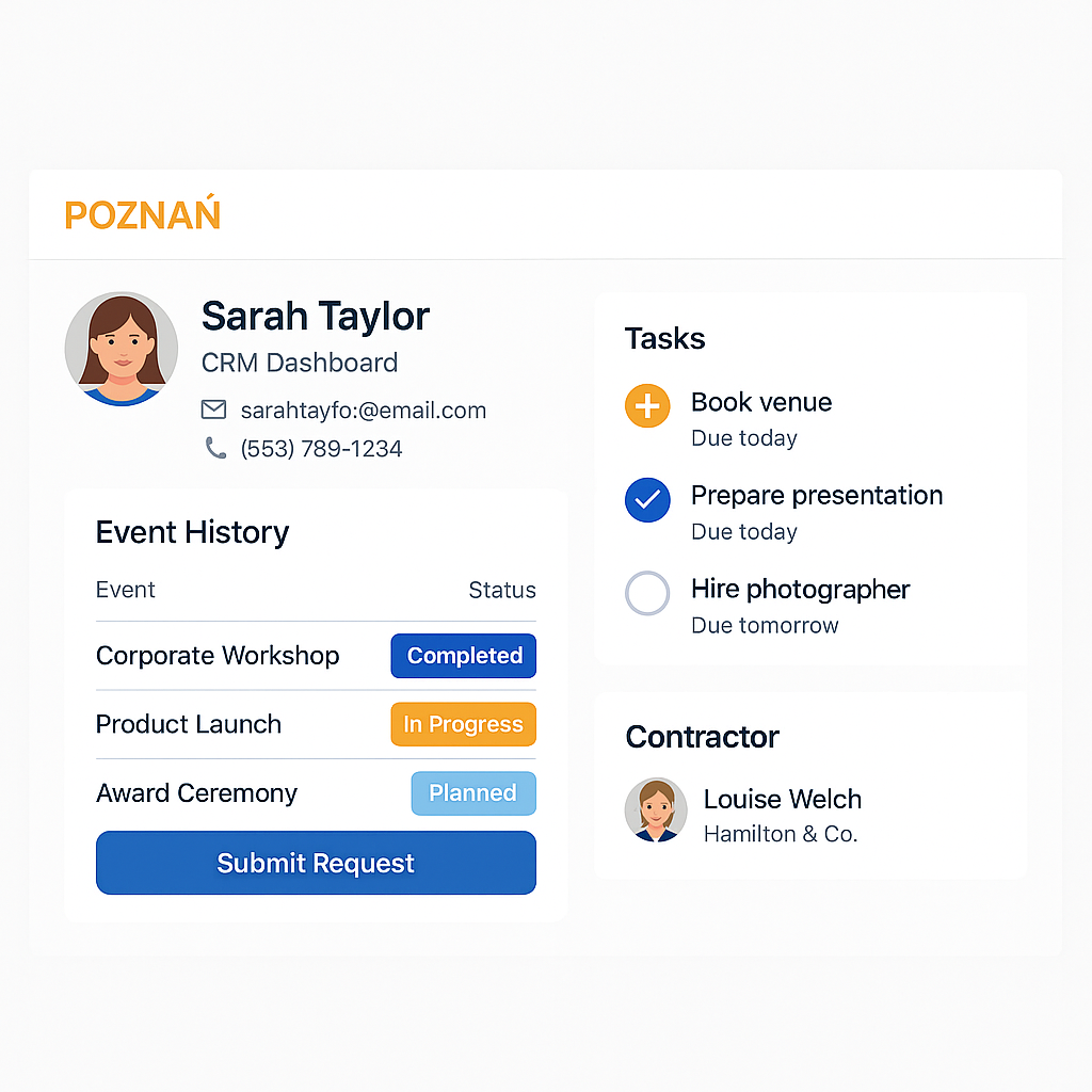 EventFlow CRM dashboard in Poznan