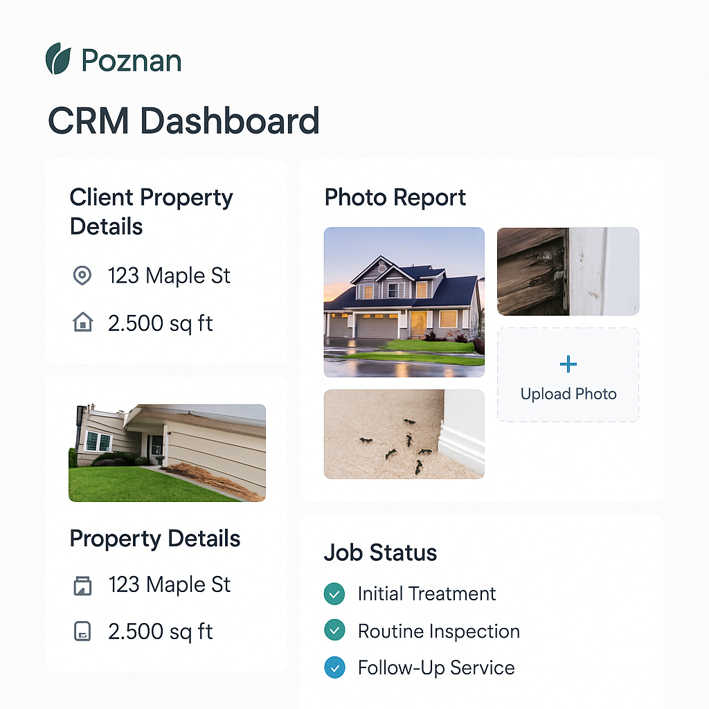 PestGuard client records dashboard in Poznan